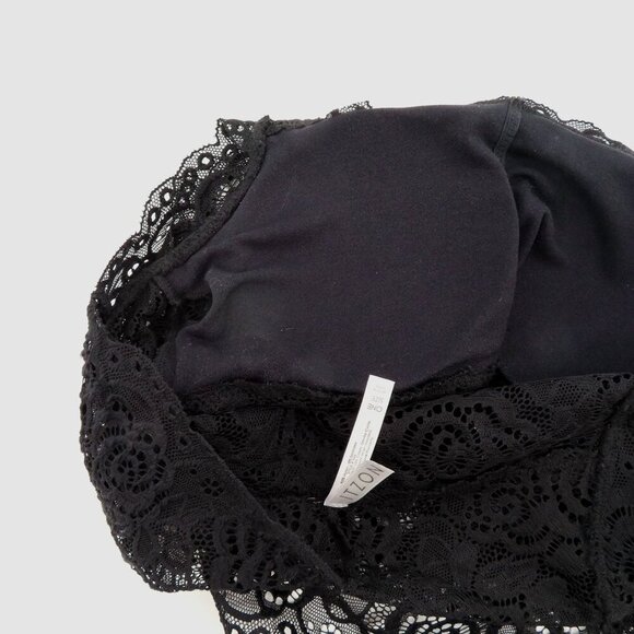 Itzon Women One Size Fits Most OSFM Black Flower Floral Lace Bralette Padded - Picture 6 of 10
